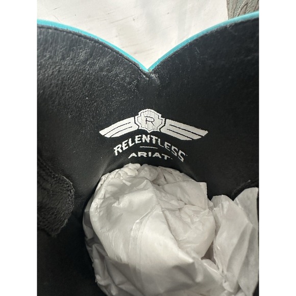 Ariat Youth Western Cowboy Boots 10025183 Size‎ 4.5M Black & Gray Square Toe - Picture 3 of 5